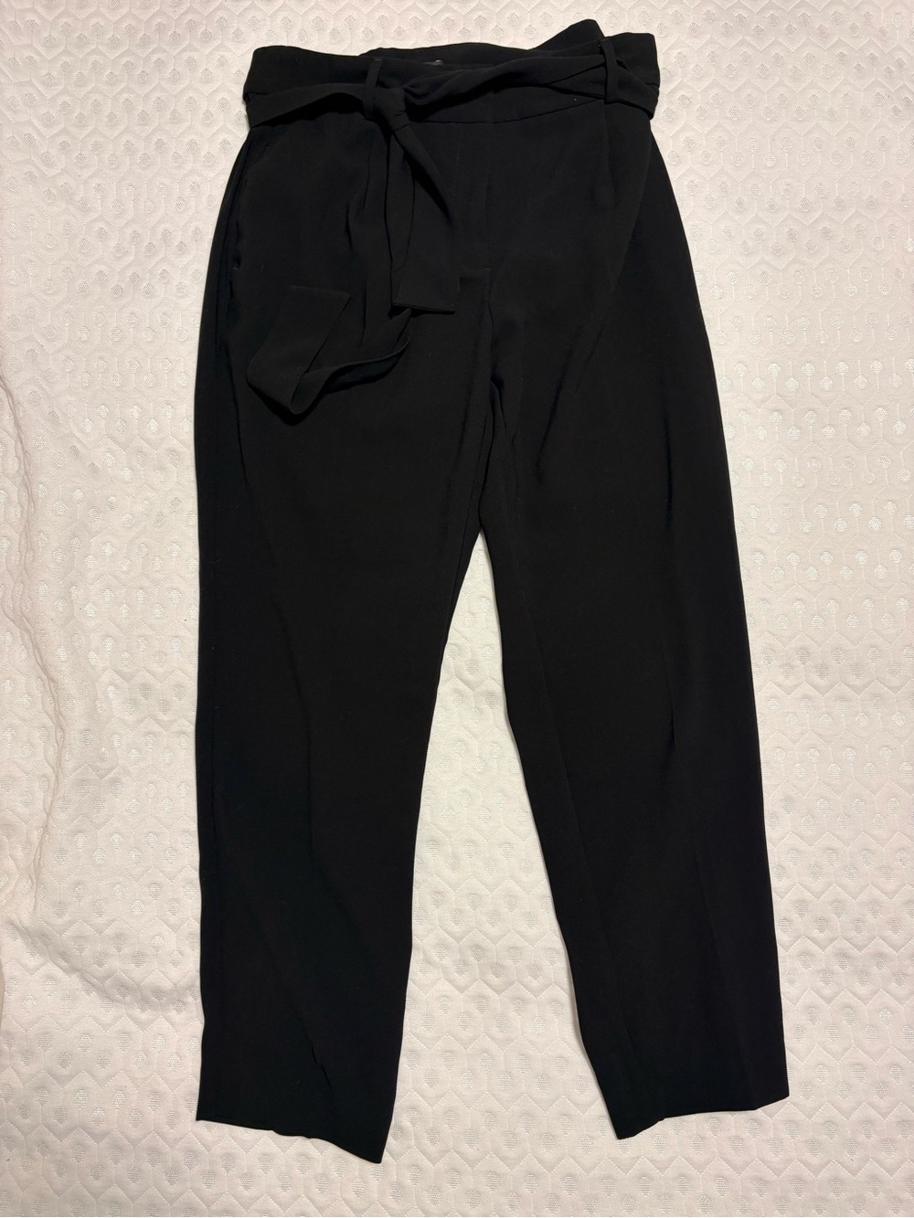 RW&CO. Black Tie-Waist Paperbag Trousers